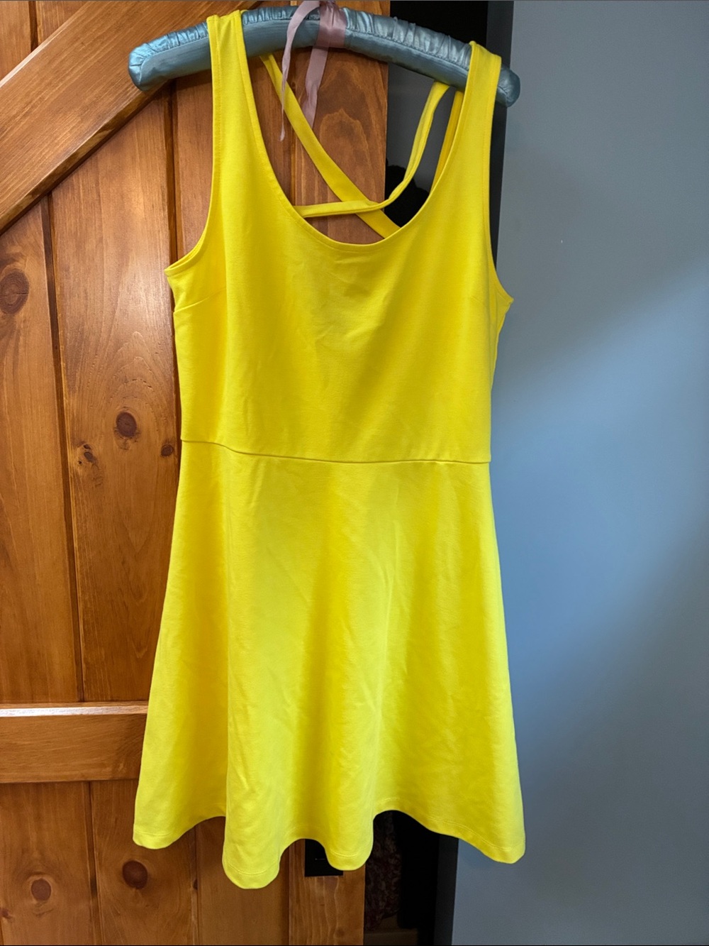 H&M Bright Yellow Sleeveless Skater Dress